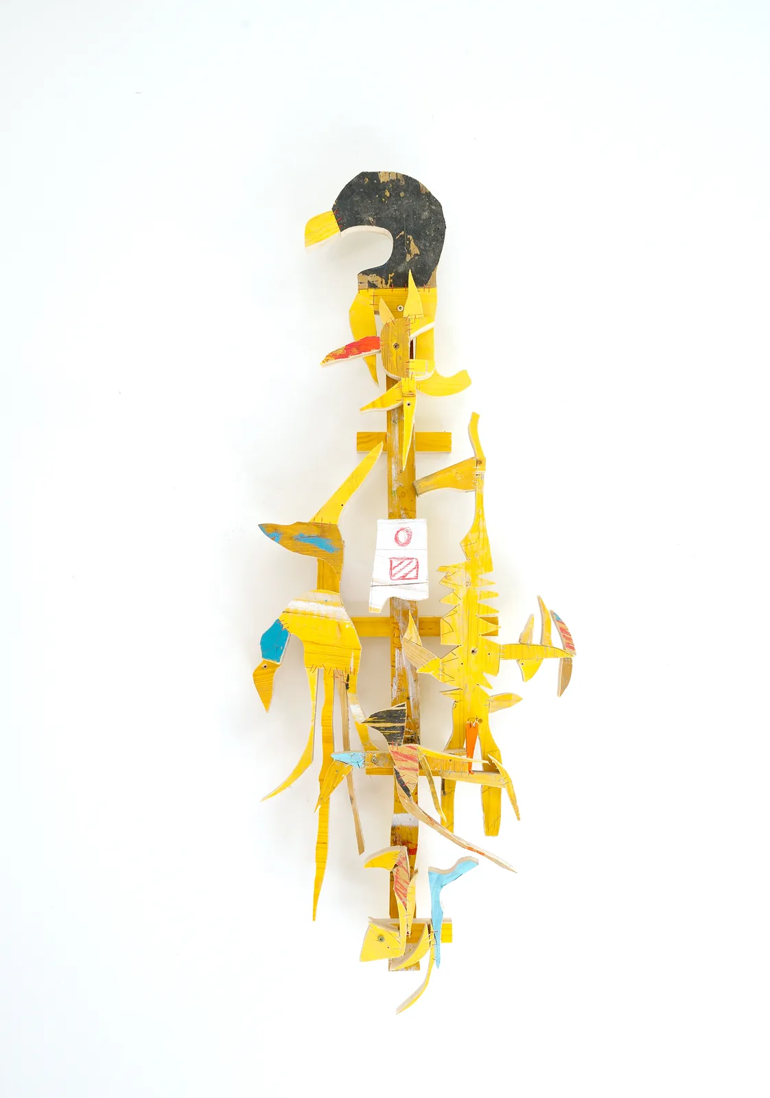 Holy Mountain Stick, painted wood sculpture, Ernst Koslitsch