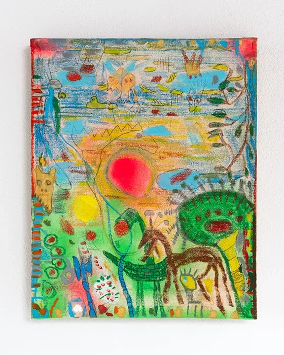 Undiscoverd Land, painting, MDF, canvas and paint, Ernst Koslitsch