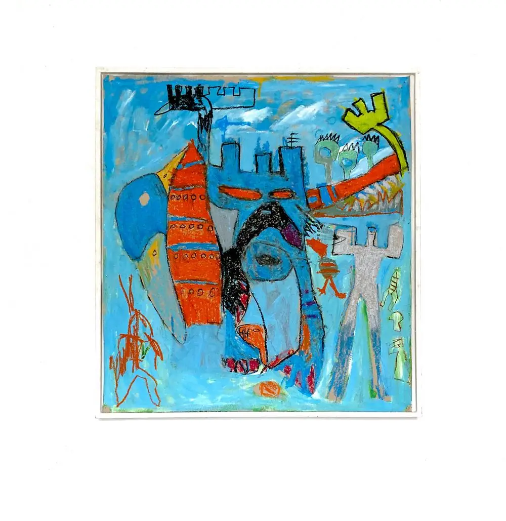 The incompetent Dragon, painting, studio view
