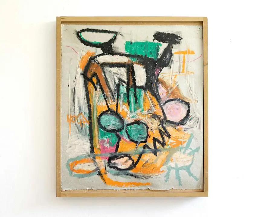Raised by Wolves, pastel drawing on cardboard