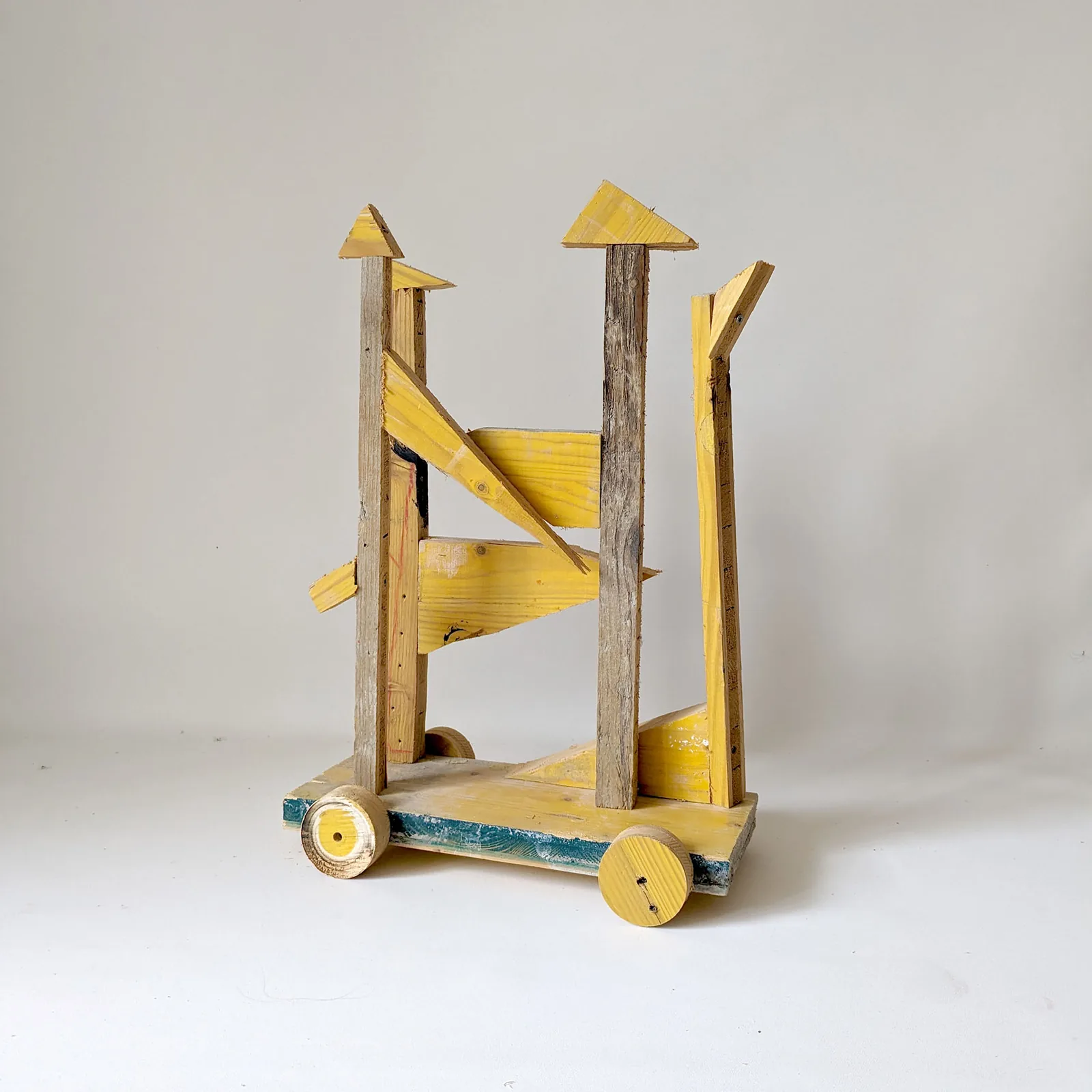 Tree People Wagon, painted wood sculpture, Ernst Koslitsch
