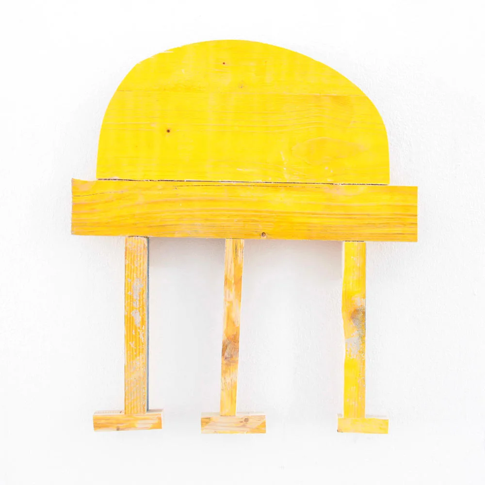 UFO, painted wood sculpture, Ernst Koslitsch